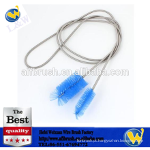 Blue flexível de tubo duplo duplo tubo de filtro limpo pincel para aquário tanque de peixes